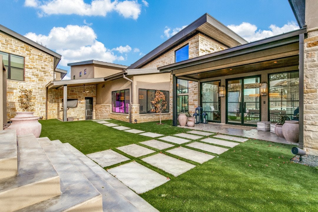 Courtyard at an Edge Crew custom home