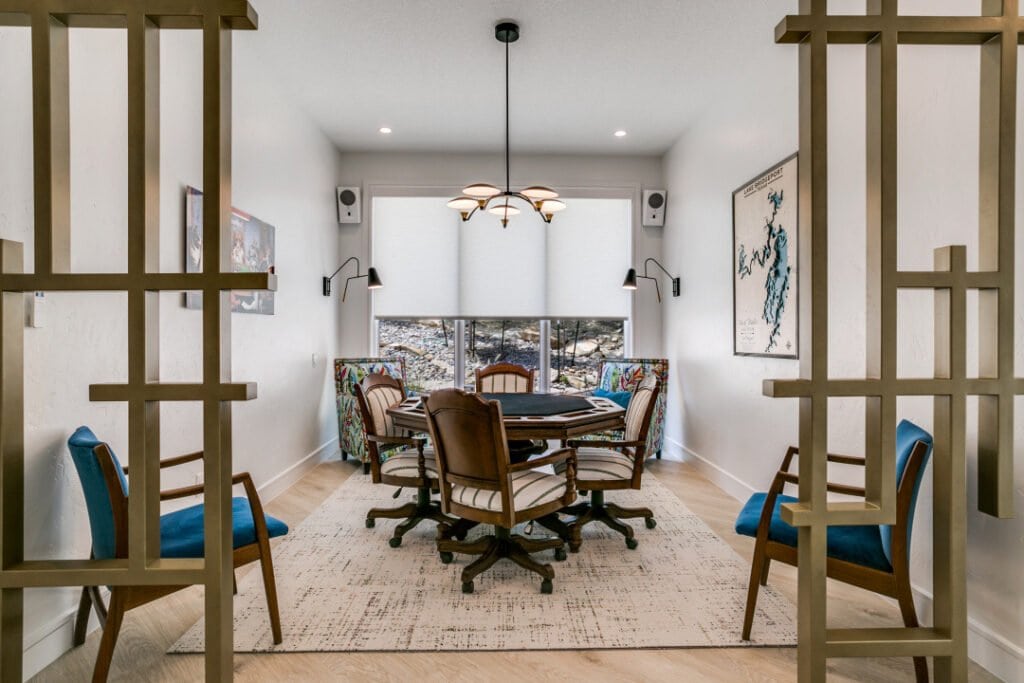 Game room in an Edge Crew custom home