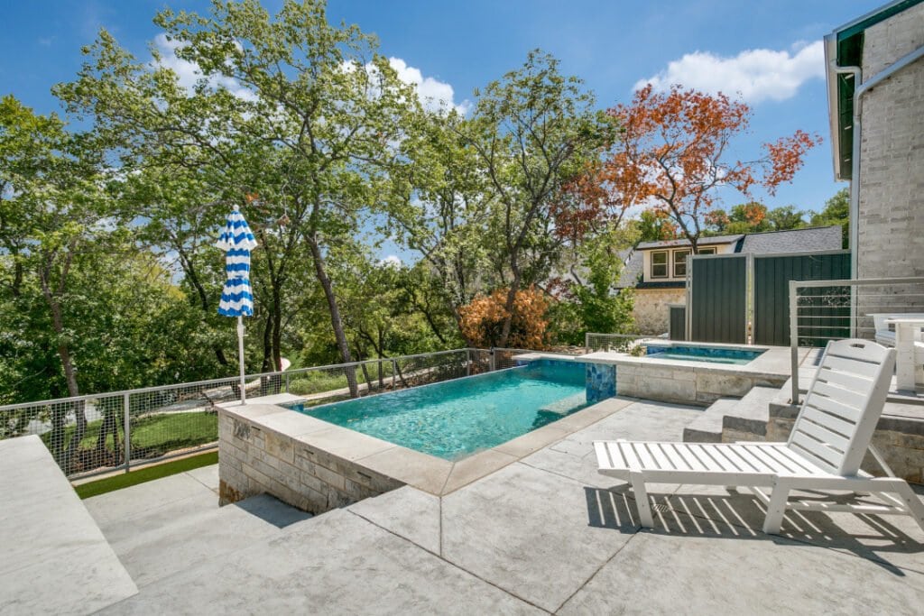 Swimming pool at an Edge Crew custom home